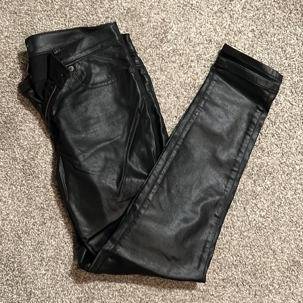 Banana Republic Black Wax Coated Skinny Jeans